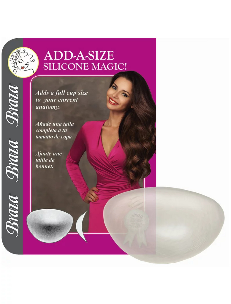 Braza Bra Silicone ADD-A-Size Breast enhancement Pads | Silicone Bra Inserts | Add A Cup Size Bra Inserts