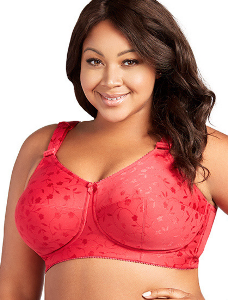 Elila Jacquard Soft Cup Bra, Red| Red Full Coverage Bras | Red Soft Cup Bras