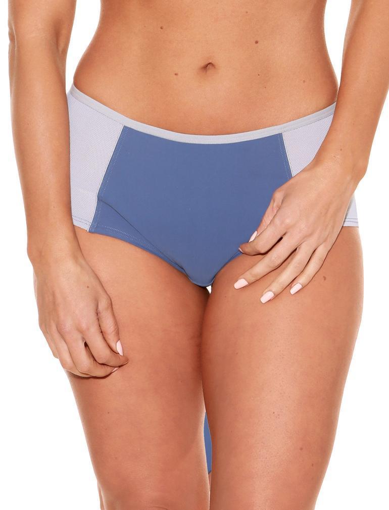 Fit Fully Yours Pauline Boyshort Panty, Blue / Silver