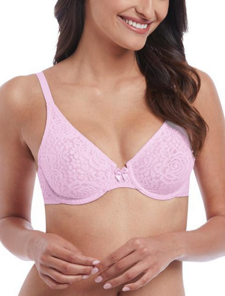 Wacoal Halo Lace Molded Underwire Bra, Sweet Pink