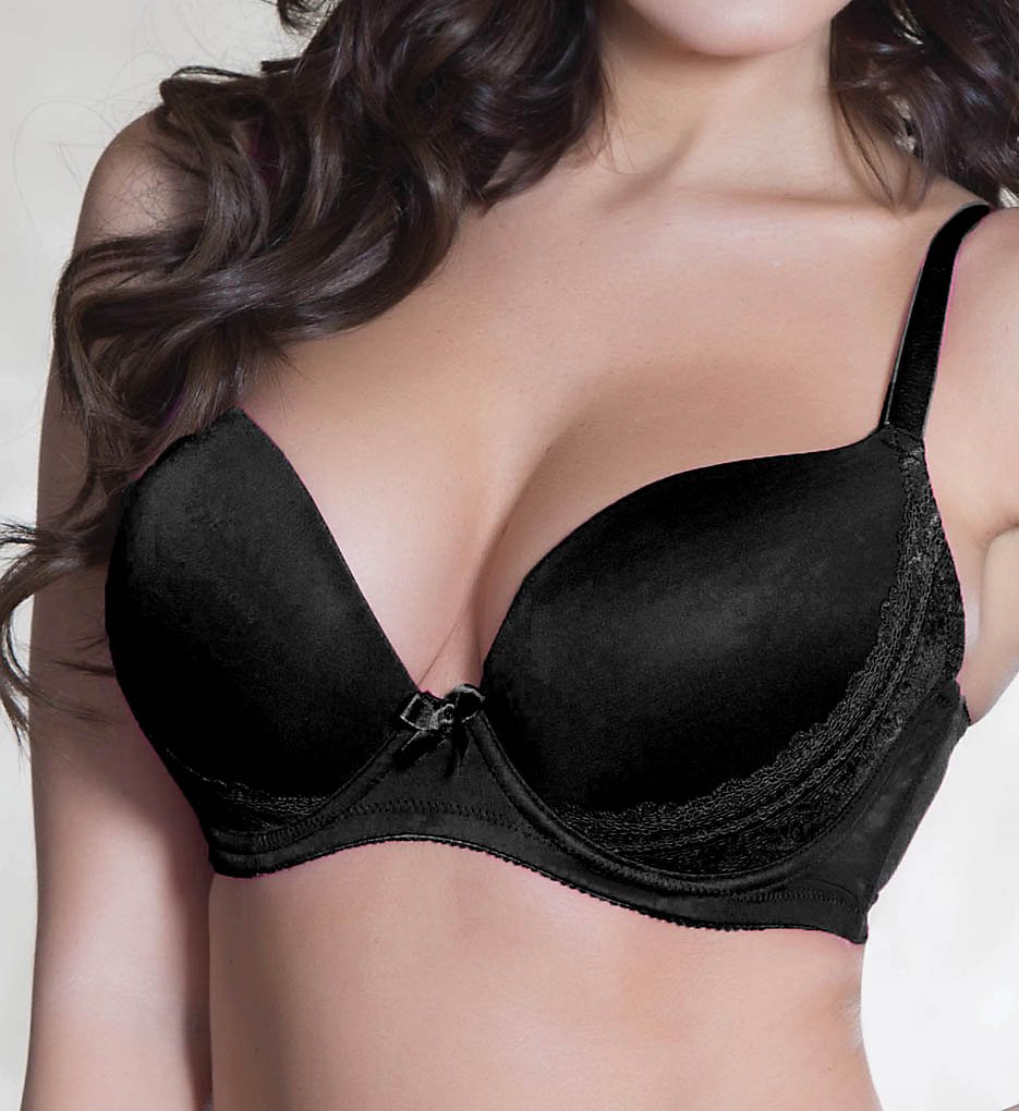 Parfait Casey 2801 Plunge Molded Bra - Black Floral Print - Underwire Support - Snap Closure - Machine Washable - View #4