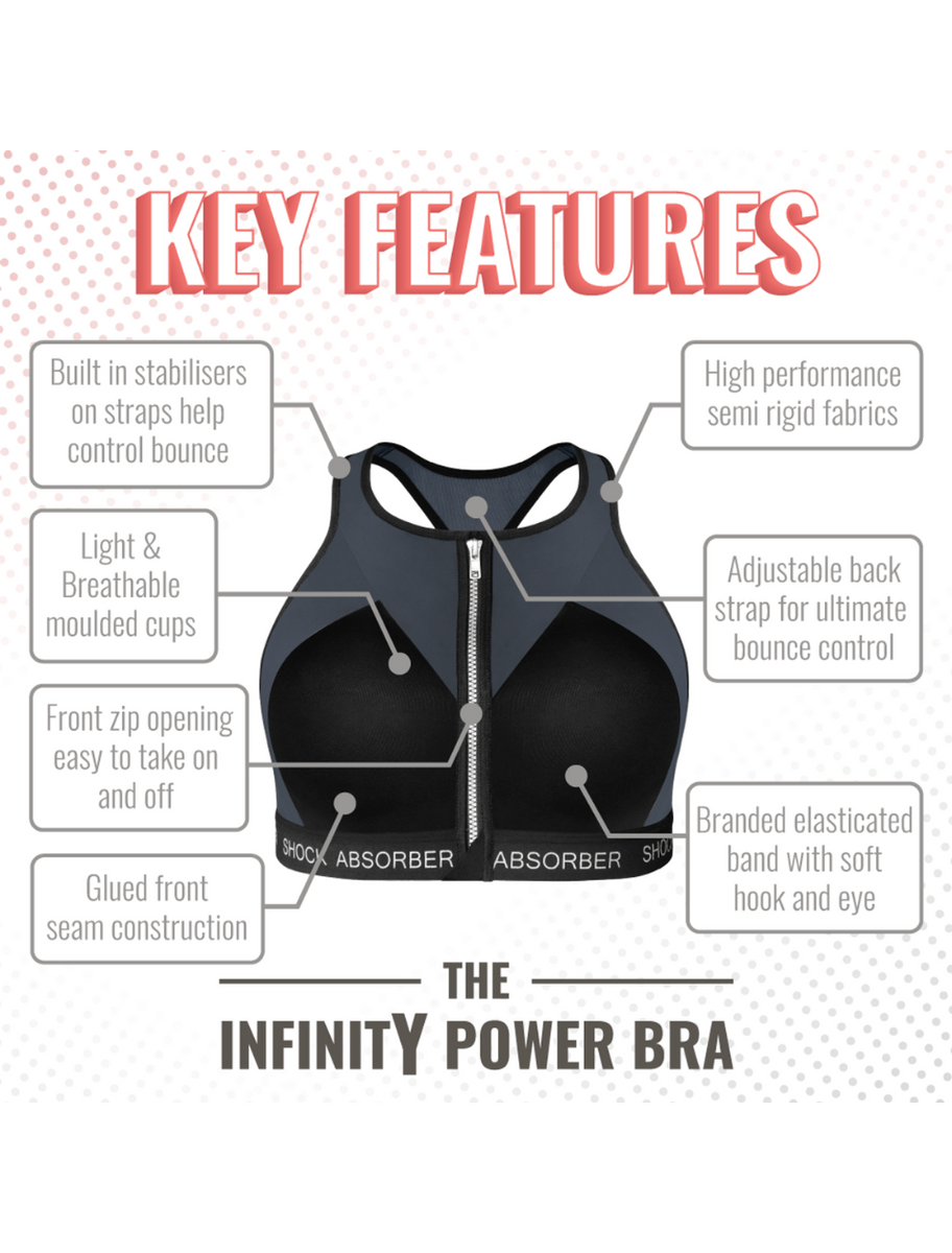 Shock Absorber Infinity Power Bra Black Bras Honey USA