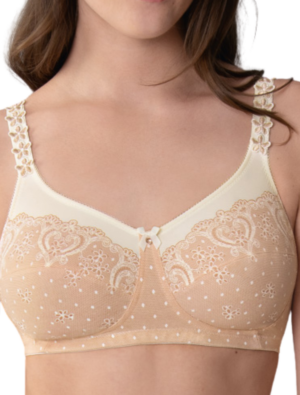 Anita Belvedere Mastectomy Bra Wireless Post Operative Bra, Powder Peach | Beige Anita Mastectomy Bra | Peach Anita Belvedere Post Mastectomy Bra