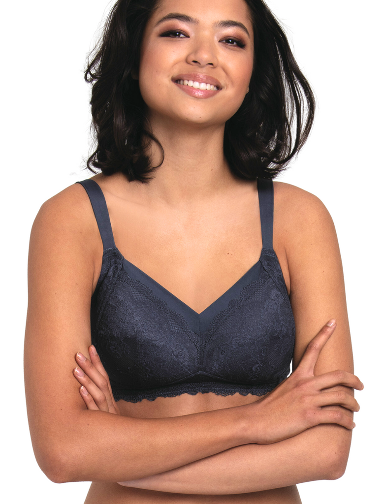 Anita Dalia Mastectomy Bra Wireless Post Operative bra, Shadow Blue | Blue Mastectomy Bra | Anita Post Mastectomy Bras