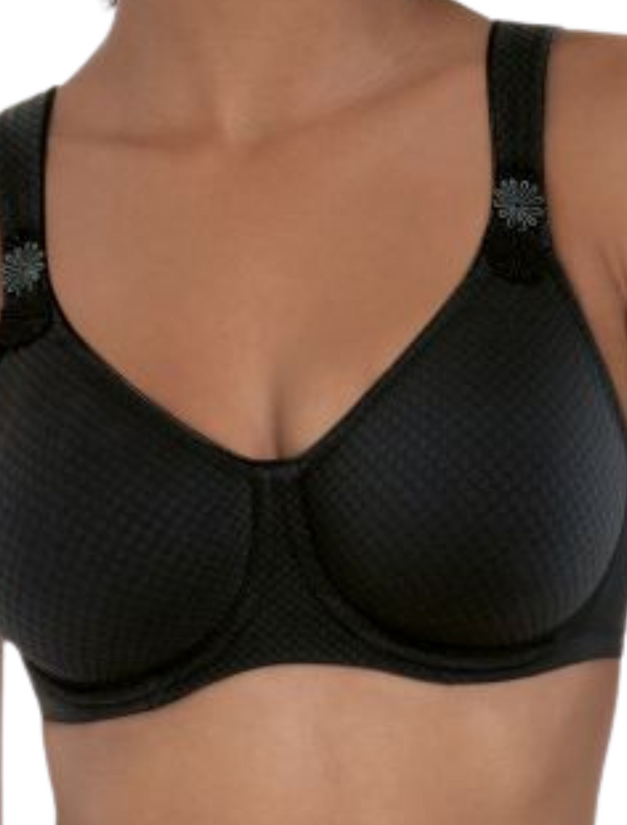 Anita Women's Leni 5884 Underwire Comfort Bra - Seamless, Medium Support, Padded Straps - Black, Size 40B