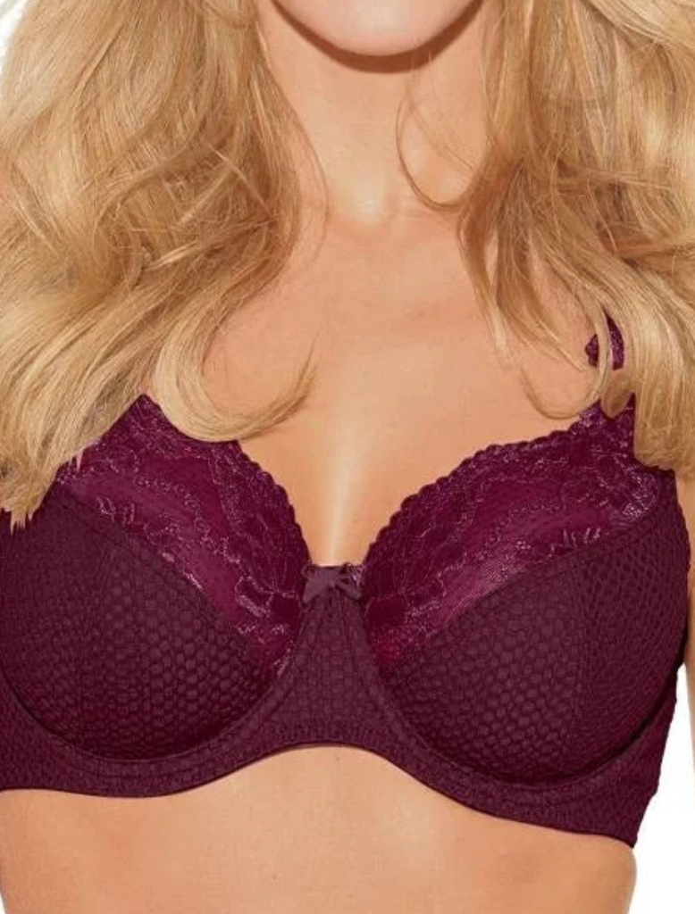 Fit Fully Yours Serena Lace Underwire Bra, Burgundy – Bras & Honey USA