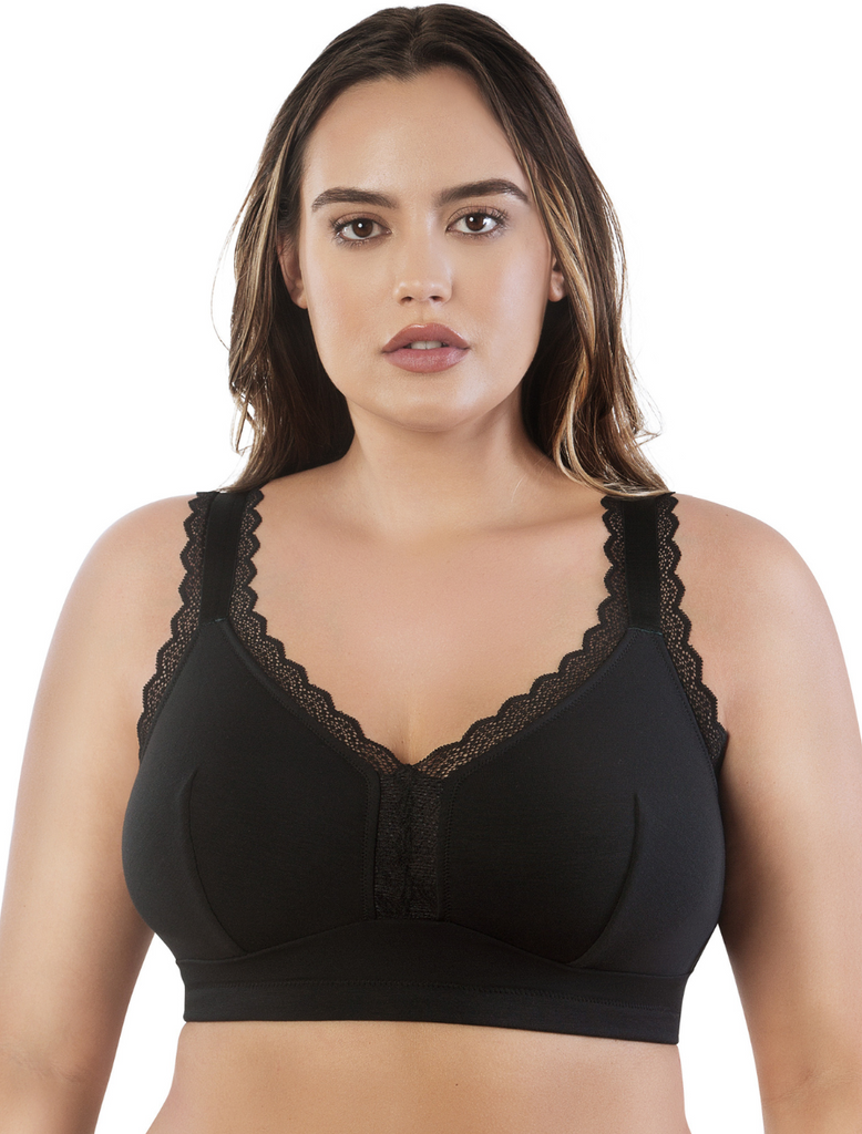 Bralette negro de encaje shop