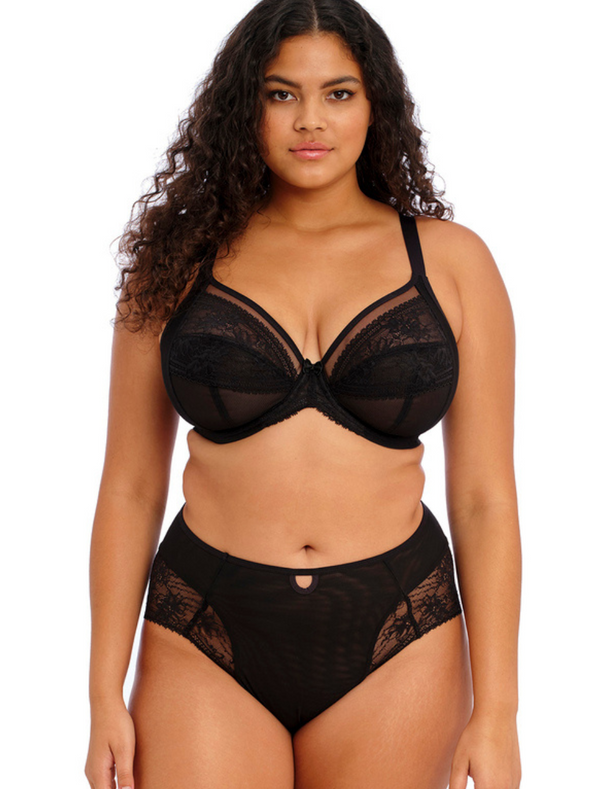 Elomi Kendra Bra Underwire Plunge Bra, Black | Black Elomi Plunge Bra | Elomi Plunge