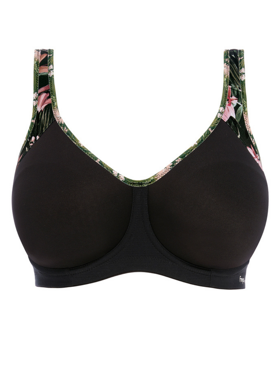 Freya Active Sonic Uw Molded Sports Bra, Jungle Black | Black Sports B ...
