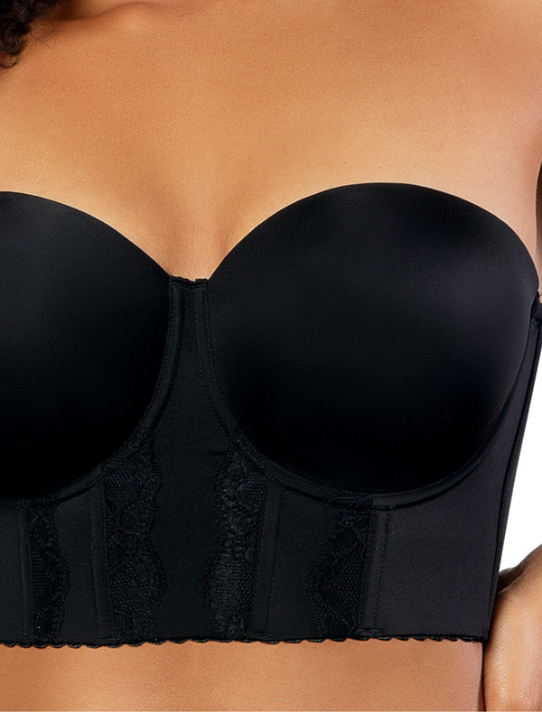 Parfait Elissa Longline Strapless Bustier, Black | Black Strapless Bustier | Parfait Elissa Longline Strapless Bra Black