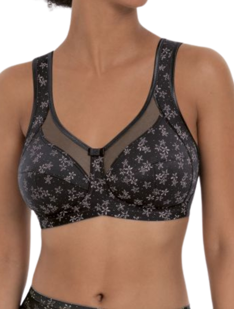 Anita Care Lisa Women's Seamless Mastectomy Bra - Wire-Free, Breathable, With Breast Form Pockets, Size 36D Anthracite