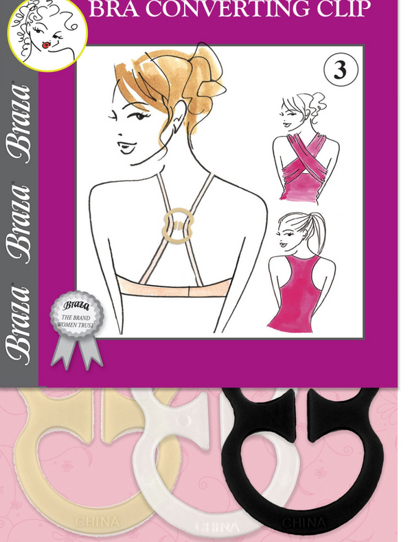 Braza Converting Clip | Bra Racer Back Converter, MultiPack | 3 Racerback clips