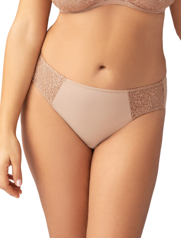 Bras and Honey Gisele Lace Lazer cut Bikini Panties | Beige Lace Briefs | Beige Lace Seamless Panty
