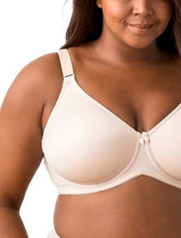 Elila Molded Spacer Underwire Microfiber Full Coverage Bra, Beige | Beige Full Cup Molded Spacer Bra | Elila Underwire Bra
