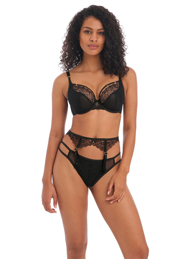 Freya Temptress Underwire Plunge Bra, Black