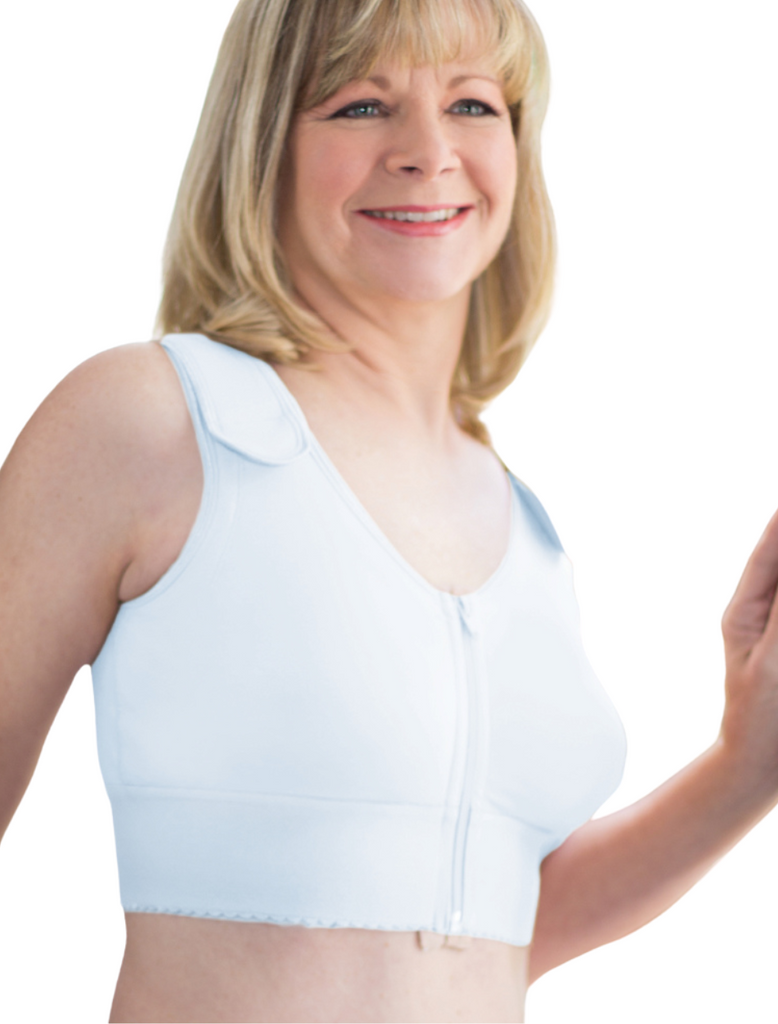 American Breast Care Compression Bra White | White ABC Compression Bra | White Mastectomy Bra