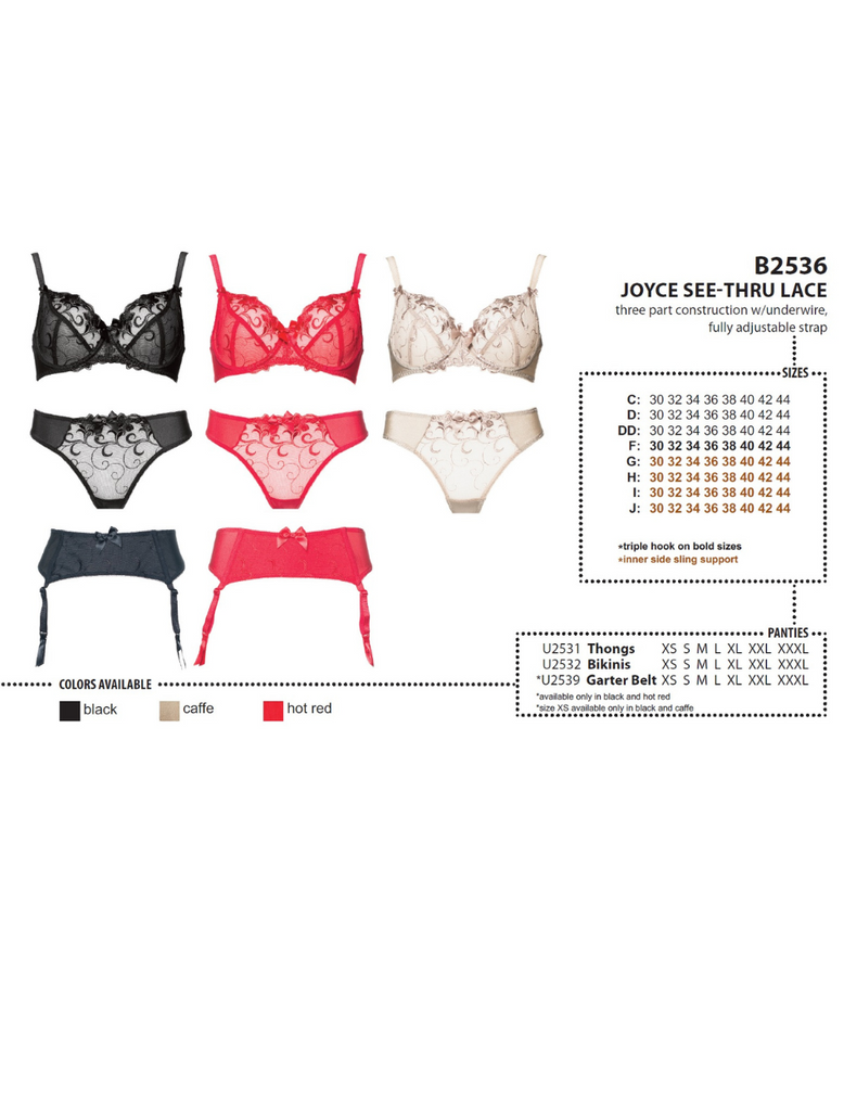 Fit Fully Yours Joyce See-Thru Underwire Lace Bra Red – Bras
