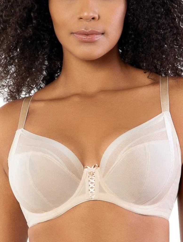 Womens Plus Size Bras Full Coverage Lace Underwire Unlined Bra Up To J  Beige 38G