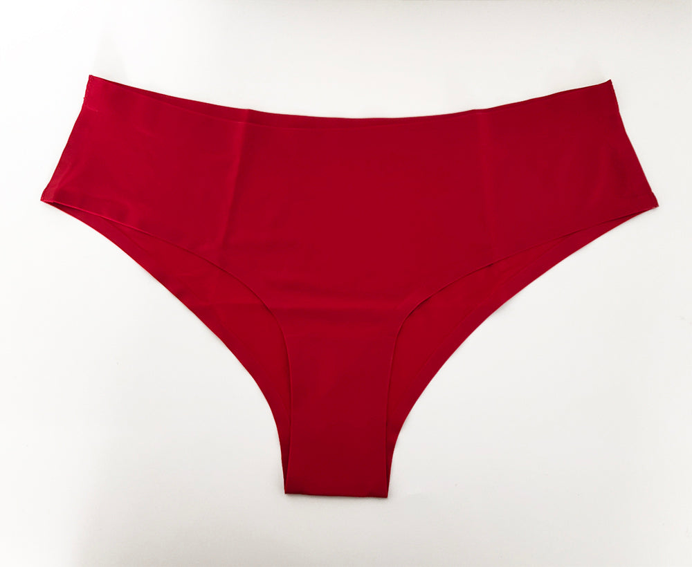 Bras & Honey Invisible Stretch Hipster Panty, Red 3 Pack