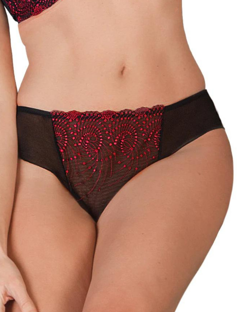 Fit Fully Yours Nicole Tanga Panty, Black Red