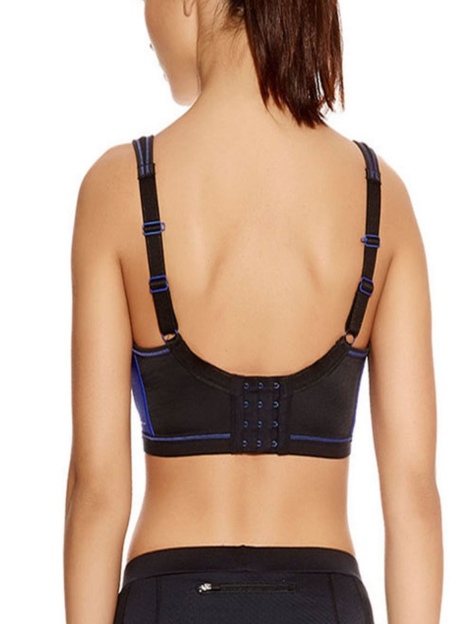 The Freya Active Underwire Crop Top and Molded Sports Bra in Electric Black Bras & Honey USA