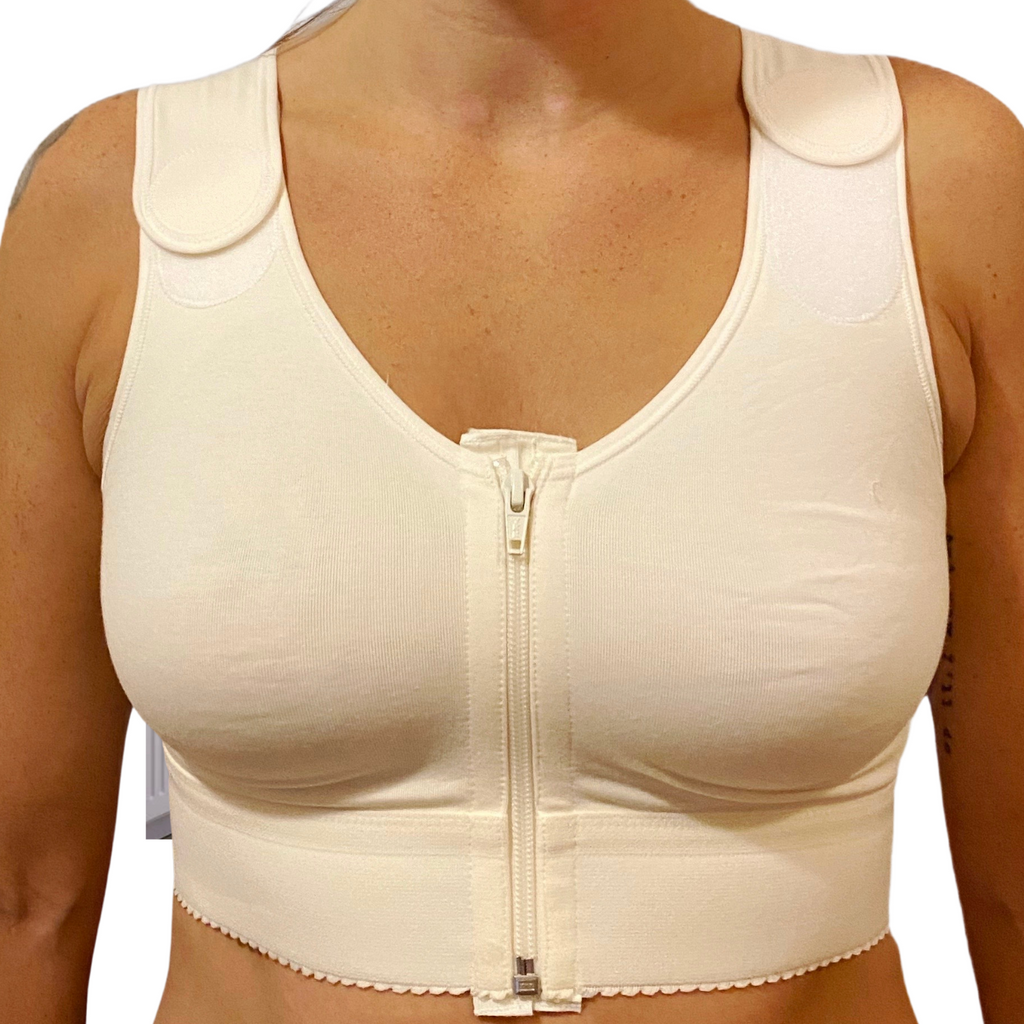 Women Post-Surgical Sports Support Padded Bra Front Closure with
