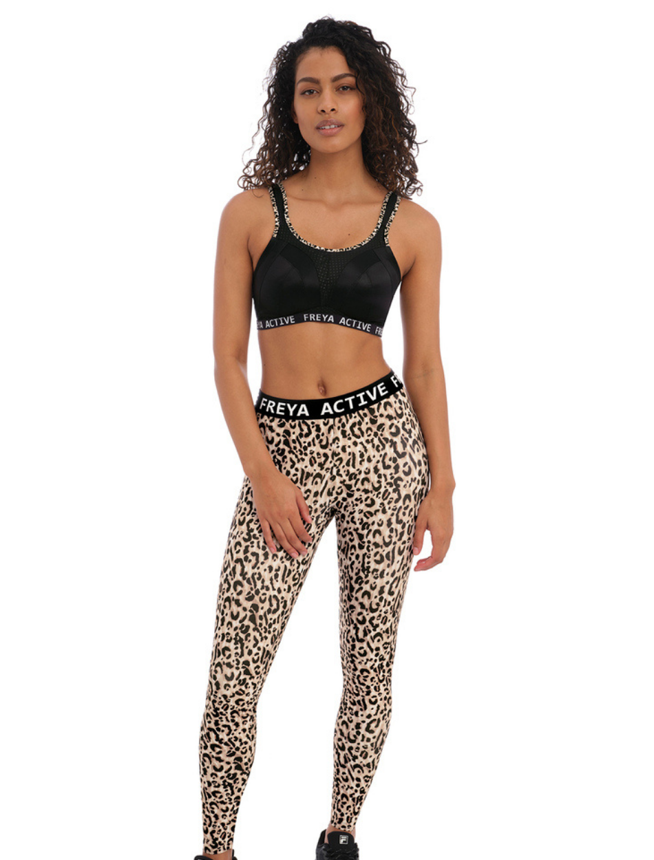 Freya Dynamic Non Wired Sports Bra, Leopard Black Freya Sports Bras