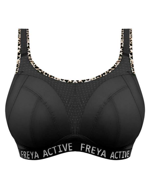 Freya Dynamic Non Wired Sports Bra, Leopard Black | Freya Sports Bras
