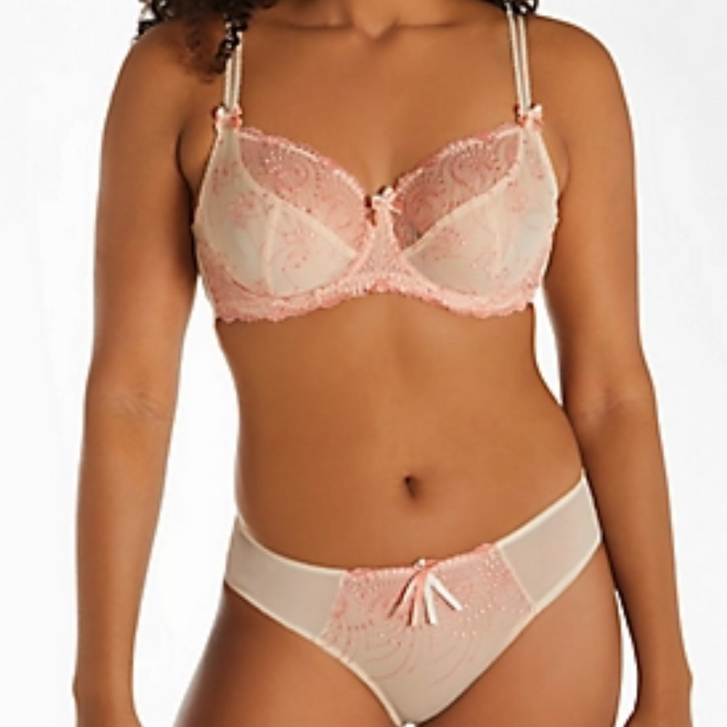 Fit Fully Yours Nicole See Thru Lace Bra, Ivory/Cream Sunset