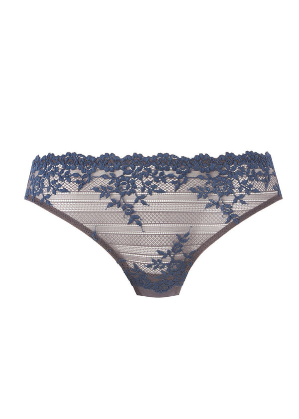 Wacoal Embrace Lace Bikini Panties, Nine Iron / Ensign Blue