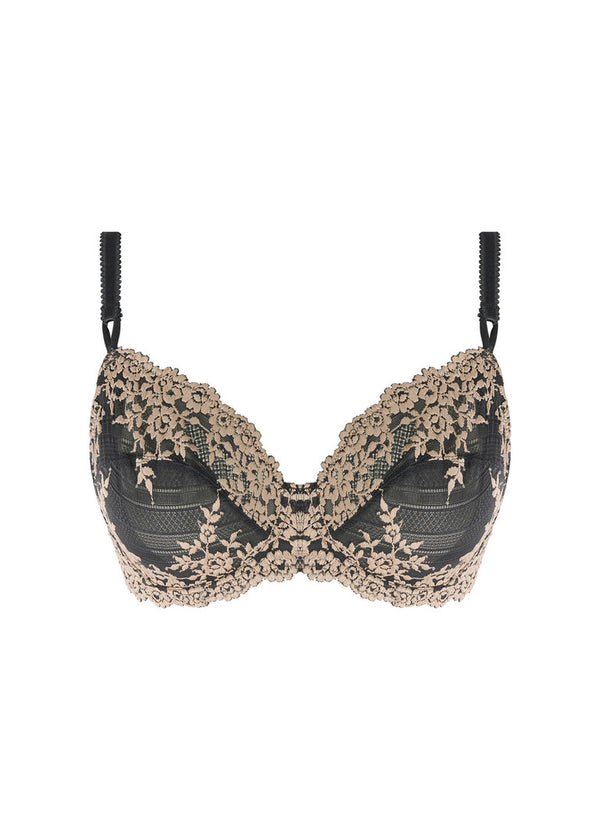 Wacoal Embrace Lace Underwire Bra, Ebony / Shifting Sand
