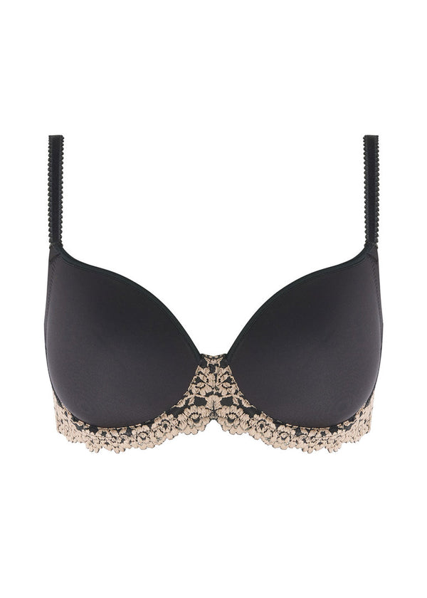 Wacoal Embrace Lace Underwire Contour Bra, Ebony / Shifting Sand