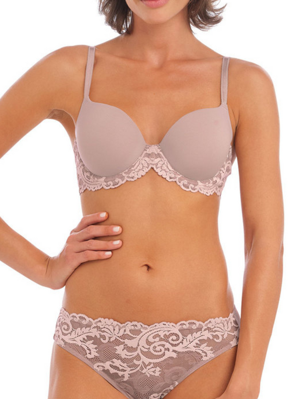 Wacoal Instant Icon Bra Contour Molded Full Figure Underwire, Cafe Au Lait | Beige T-Shirt By Wacoal