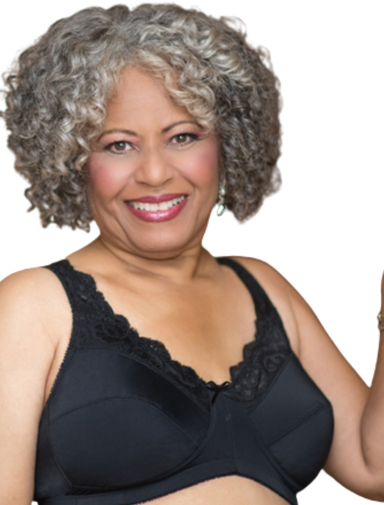 American Breast Care Lace Front Bra, Black | ABC Black Lace Mastectomy Bra
