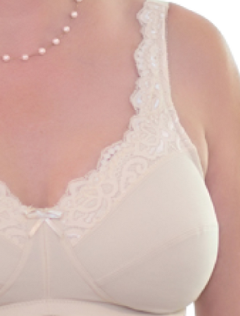 American Breast Care Lace Front Bra, Beige