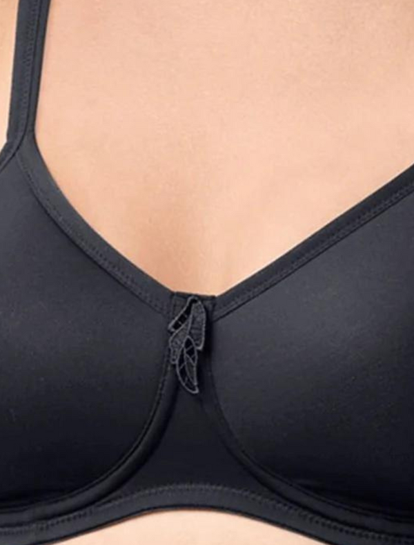 Amoena Lara Bra Wire Free Padded Mastectomy Bra, Black | Black Amoena Mastectomy Bra