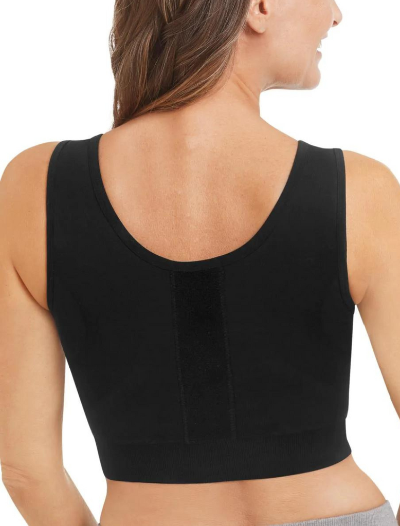 Amoena Reggiseno Post-chirurgico Ester, Donna, Bianco, Taglia 40B US, Chiusura Frontale, Coppe Modellate, Tasche In Cotone
