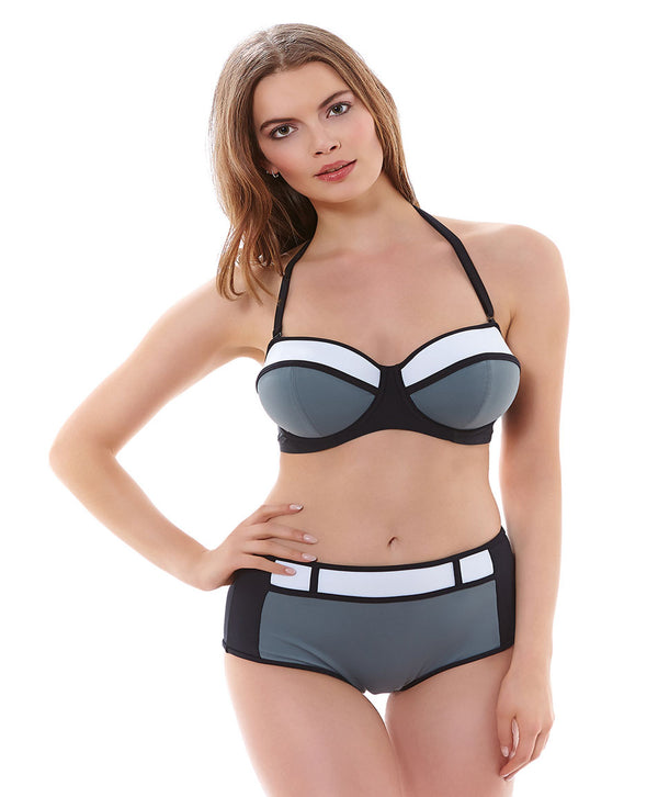 Freya Bondi Underwire Padded Bandeau Bikini Top in Black