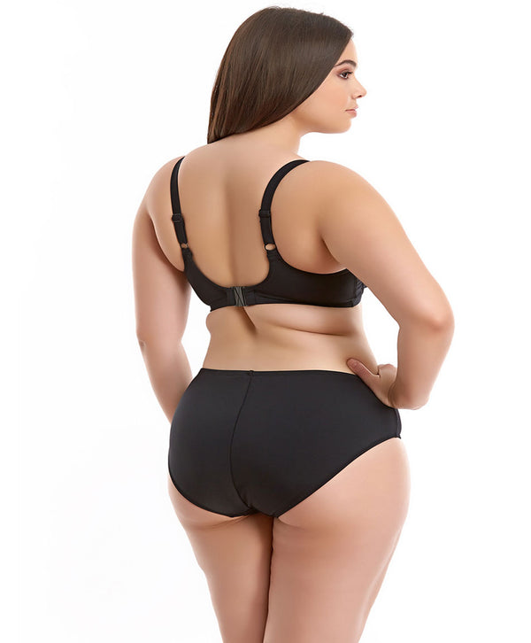 Top de bikini escotado con aros Essentials en negro de Elomi