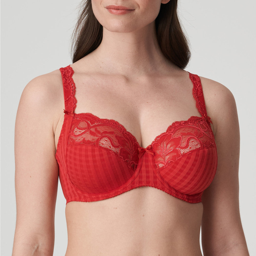 Like Me Affair Cotton Chicken Embroidery Bra for Women - Red - B08