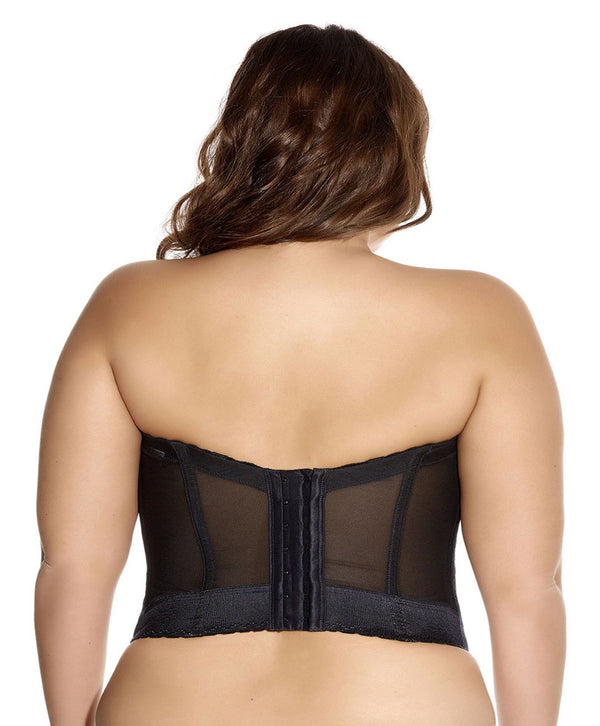 Bustier de encaje con aros para novia Goddess, negro