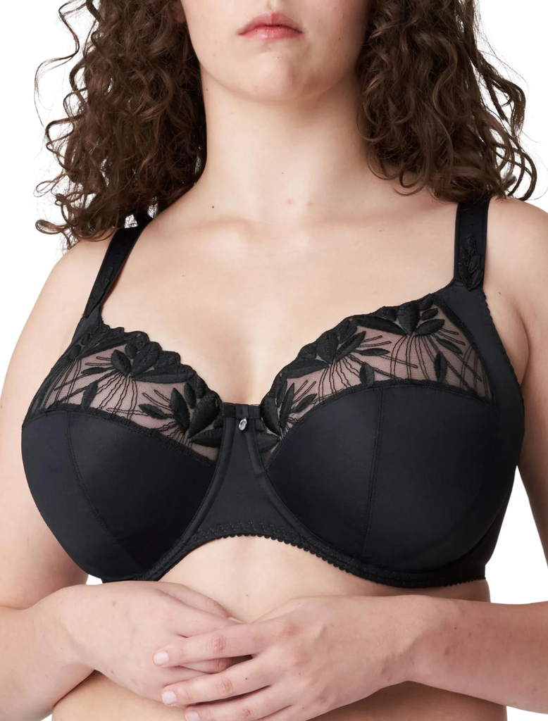 PrimaDonna Orlando Large Cups Full Cup Wire Bra in Charcoal Black | Black Full Cup Primadonna Bra