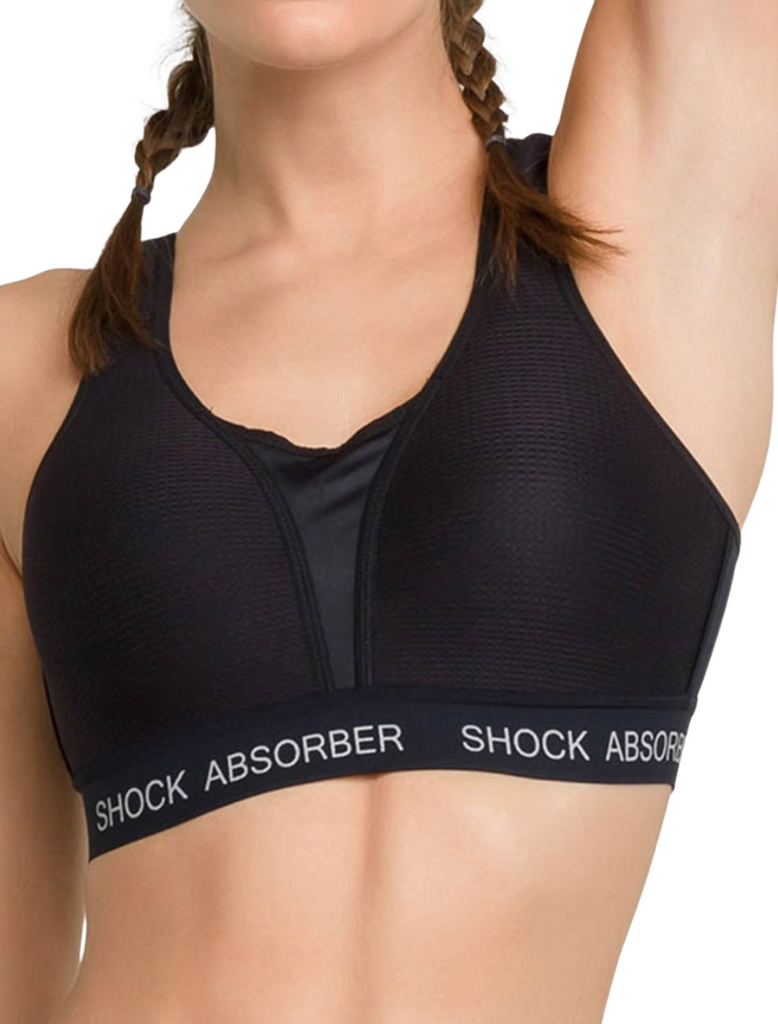 Shock Absorber Ultimate Run Padded Sports Bra, Black | High Impact Shock Absorber Sports Bra Black