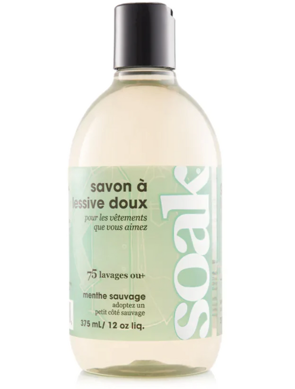 Soak Wash Laundry Fabric Care Rinse Free Hand Wash Laundry Soap 12 Fl.Oz 375Ml. Wild Mint